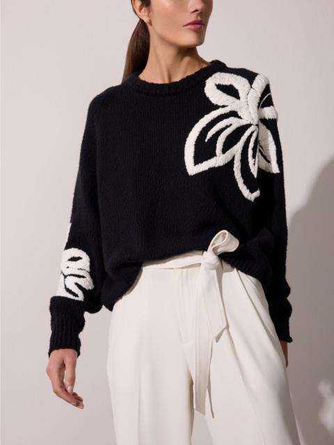 BROCHU WALKER The Hibiscus Embroidered Sweater