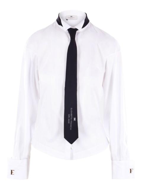 ELISABETTA FRANCHI neck-tie poplin shirt