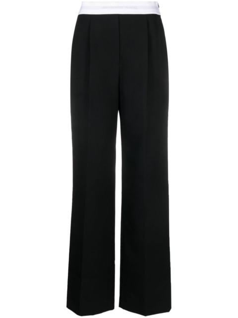 logo-waistband straight-leg trousers