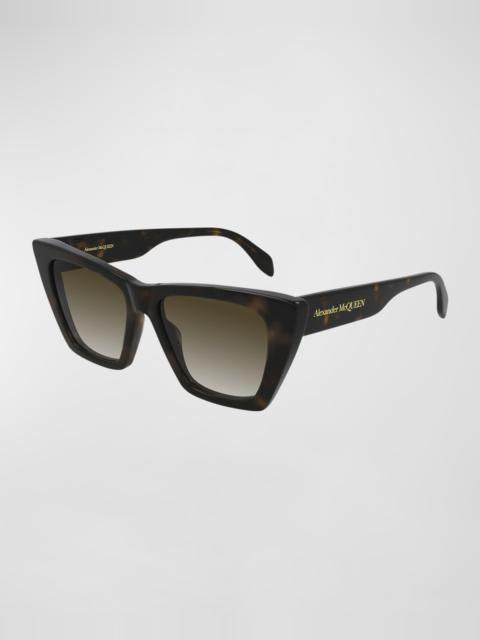 Alexander McQueen Logo Acetate Cat-Eye Sunglasses