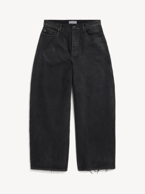 BALENCIAGA Men's Relaxed Curved Jeans in Vintage Black