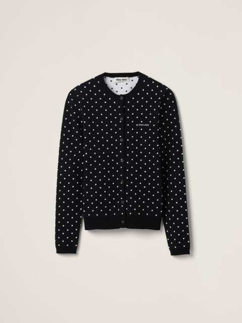 Miu Miu Polka-dot viscose cardigan