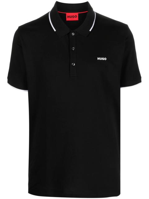 HUGO Hugo Logo-print Cotton Polo Shirt