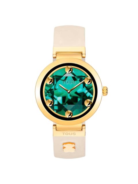 TOUS Smartwatch with beige strap and gold-colored steel motifs TOUS S-CONNECT CHARMS