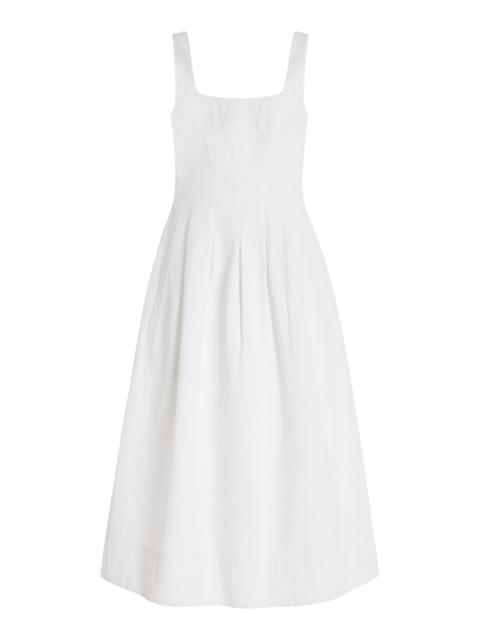 Allen Rumpled-Cotton Midi Dress white