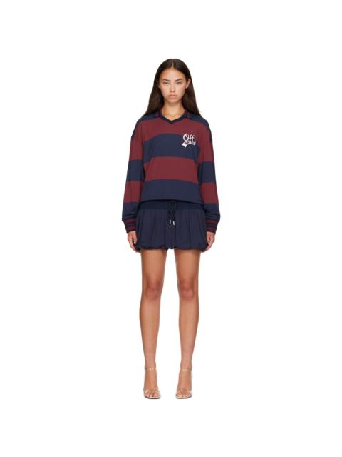Off-White Navy Striped Interlock Polo Minidress