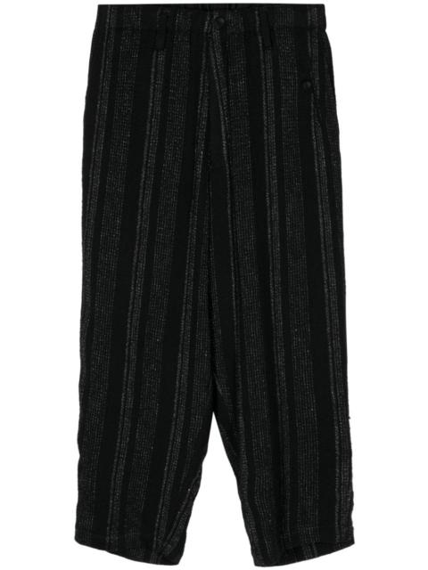 Yohji Yamamoto striped cropped trousers