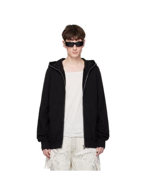 Rick Owens DRKSHDW Black Zip-Up Fleece Hoodie