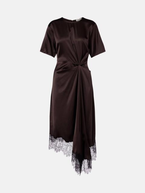 STAUD Sonoma lace-trimmed silk-blend midi dress