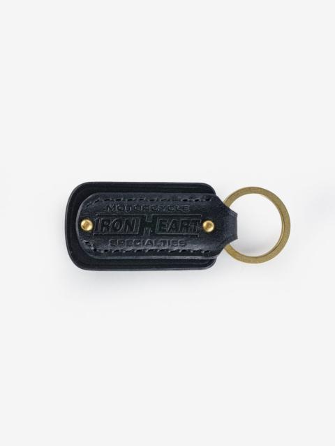 Iron Heart IHG-067-BLK Buttero Leather Key Ring w/Embossed Iron Heart Logo - Black