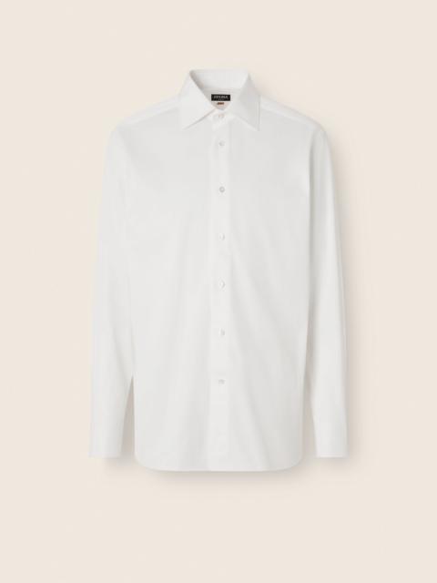 ZEGNA OPTICAL WHITE TRECAPI COTTON SHIRT