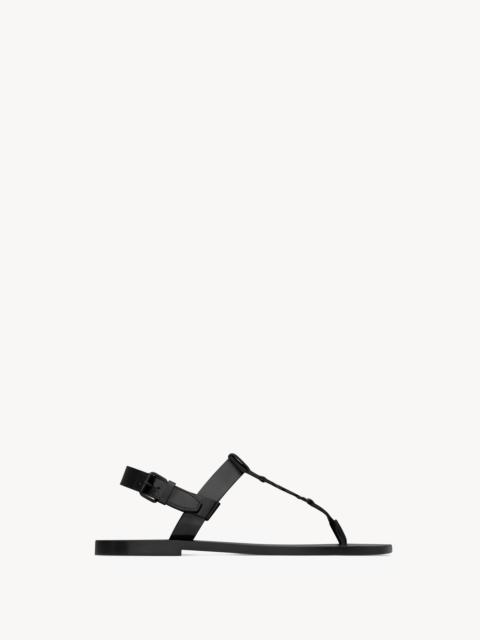 SAINT LAURENT cassandre sandals in glazed leather