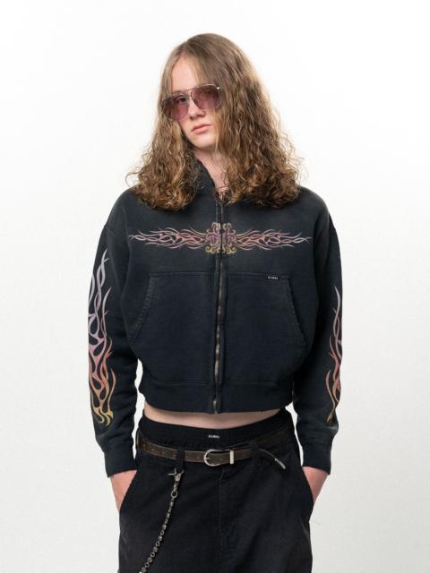 KAMIYA "FLAME KMY" Zip-up Short Hoodie
