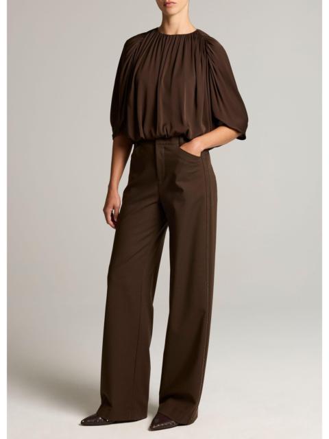 Vince Studded Mid-Rise Wide-Leg Trouser