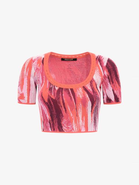 Roberto Cavalli Plumange Print Top