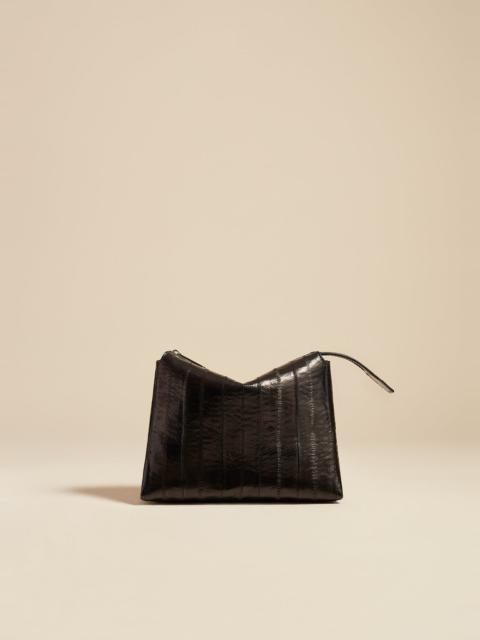 The Lina Pochette in Black Eel Leather