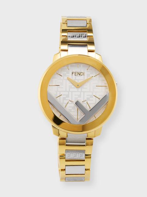 F Is Fendi 36mm Two Tone Watch with Bracelet Strap