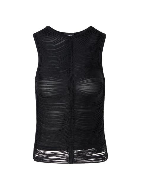 AKRIS Women's Draped Fringed Silk Top - Black