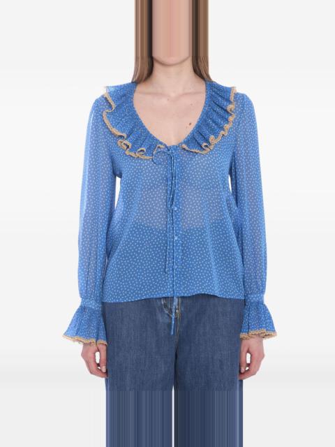 Valentino polka dot-print silk blouse