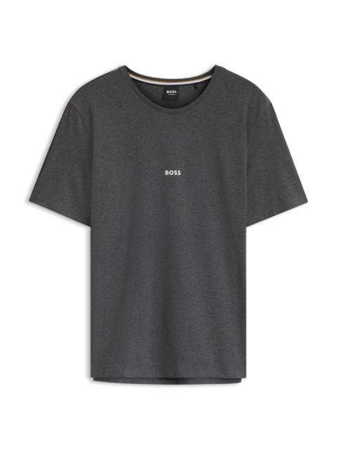 BOSS STRETCH-COTTON PAJAMA TOP WITH SIGNATURE-STRIPE TAPE