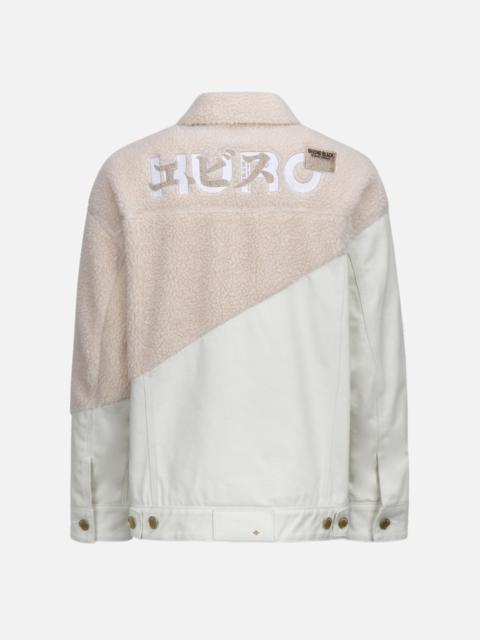 EVISU Fabric Blocking Sherpa Fleece Denim Jacket