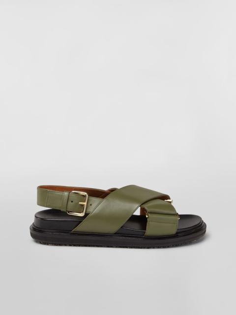 Marni GREEN CALFSKIN CRISS-CROSS FUSSBETT