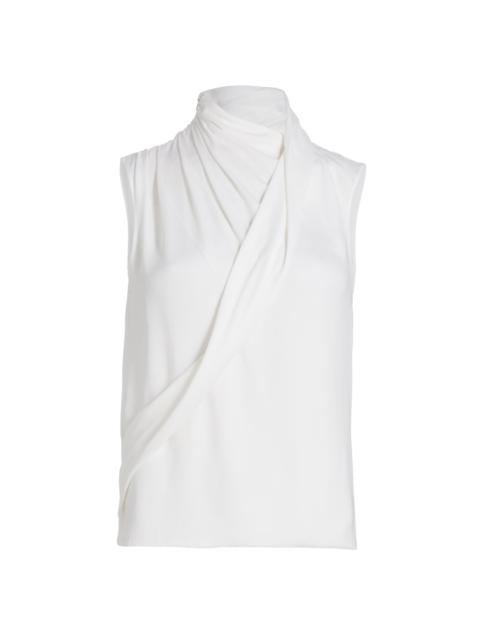 GIORGIO ARMANI Women's Silk Wrap Top - Brilliant White