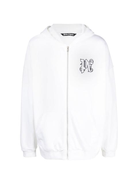 monogram-embroidered cotton hoodie