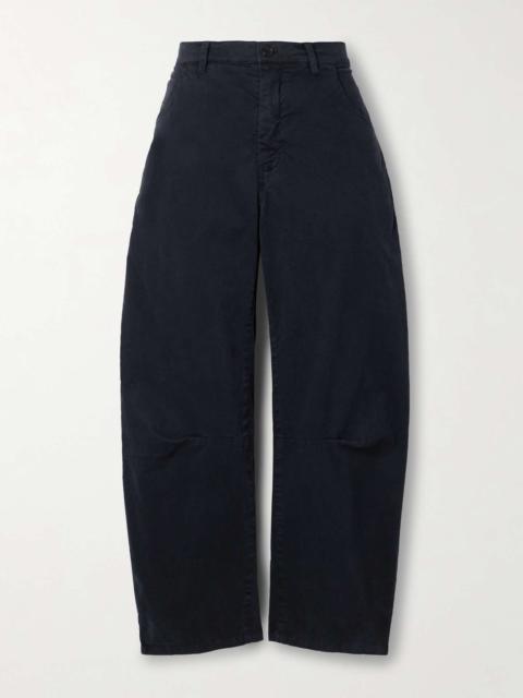 NILI LOTAN Emerson cotton-blend twill tapered pants Navy