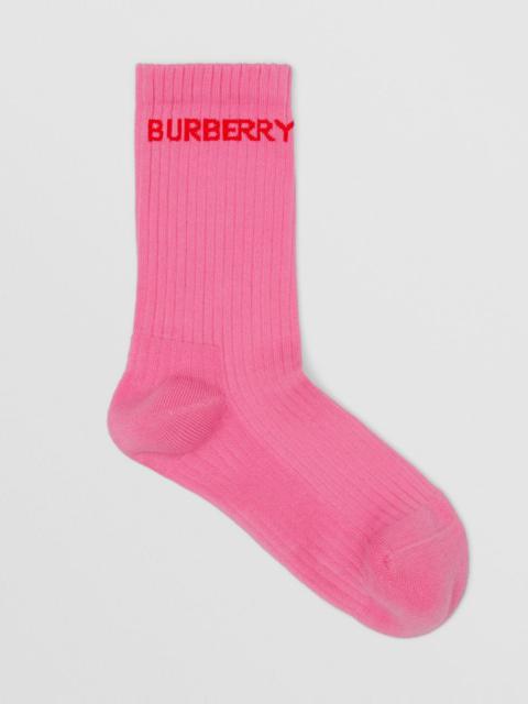 Burberry Logo Intarsia Technical Stretch Cotton Socks