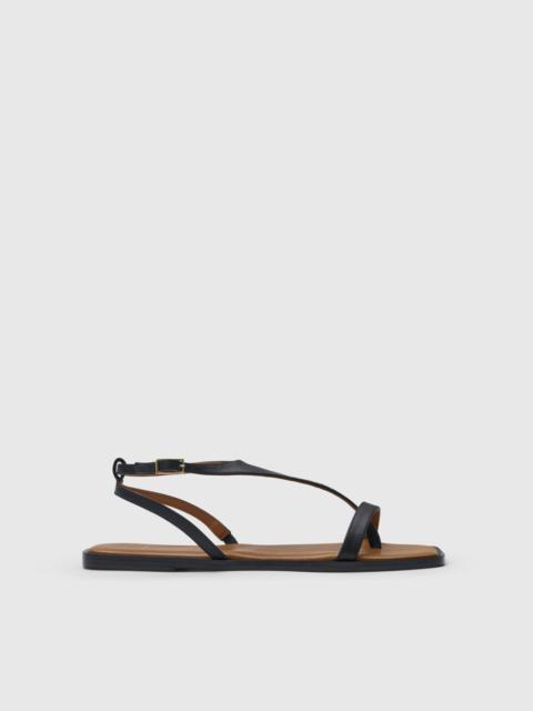 ATP ATELIER Livo Black Leather Strappy sandals
