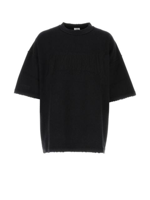 Black cotton blend oversize t-shirt