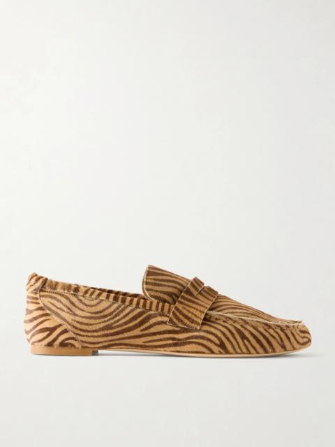 JAMIE HALLER Zebra-print Calf Hair Penny Loafers