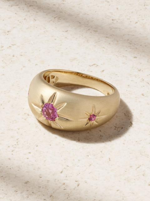 JACQUIE AICHE Starburst 14-karat gold sapphire ring Gold