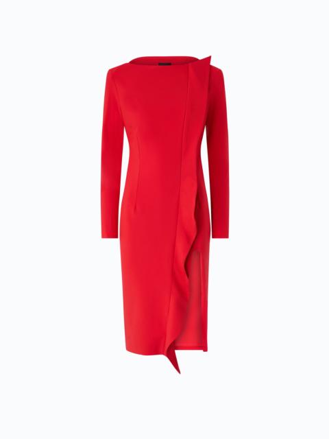 PINKO MIDI SHEATH DRESS WITH RUFFLE AND OPEN BACK
