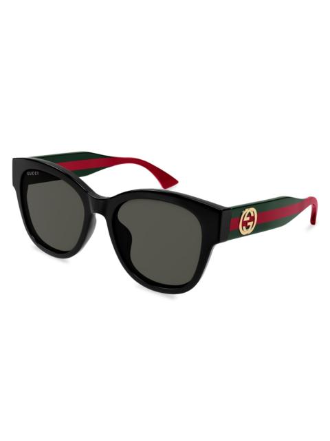 GUCCI Women's New Pop Web 56MM Butterfly Sunglasses - Red Green Black