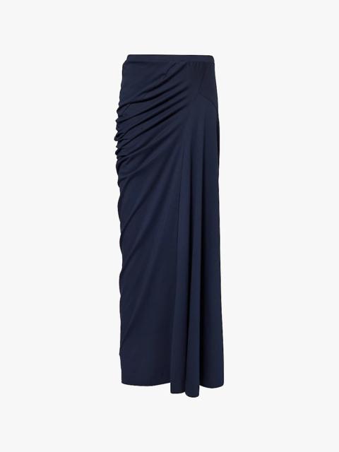 Herens draped cotton-jersey midi skirt