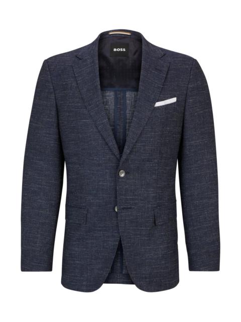 BOSS SLIM-FIT JACKET IN A PATTERNED WOOL BLEND