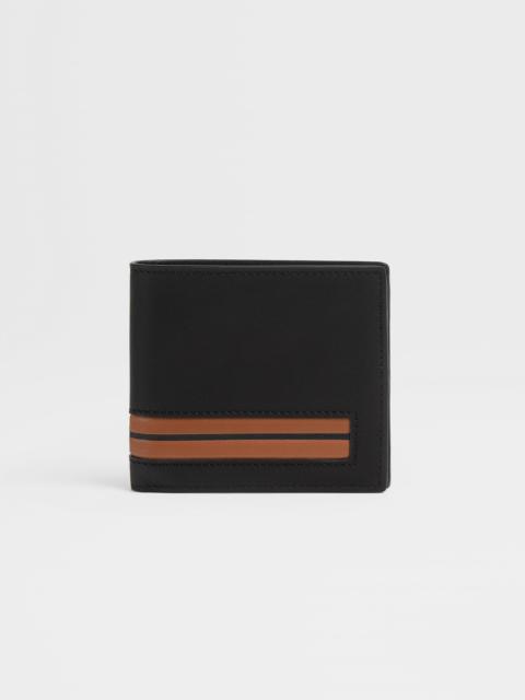 BLACK LEATHER BILLFOLD WALLET