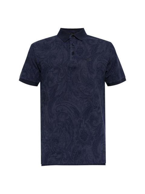 tonal paisley print polo shirt