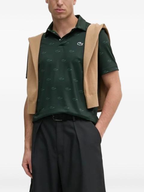 LACOSTE crocodile-print polo shirt