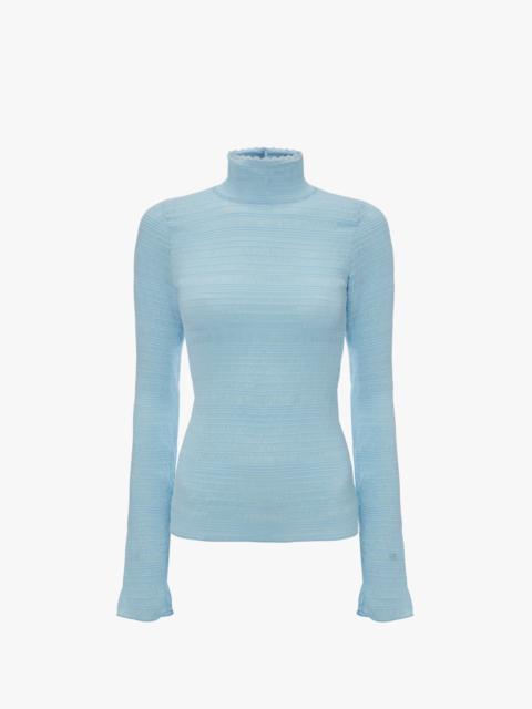 Victoria Beckham Long Sleeve Top In Pale Blue