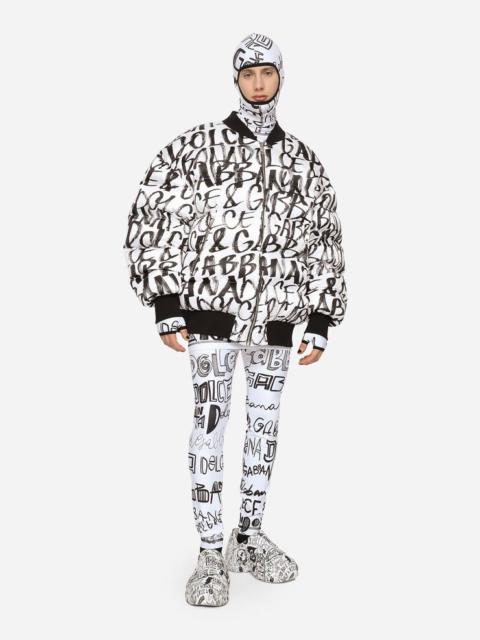 Nylon jacket with all-over Dolce&Gabbana print
