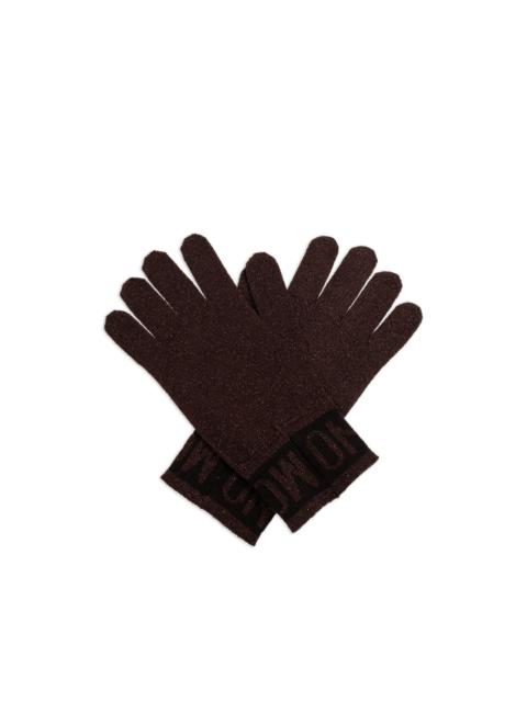Moschino logo-detail glitter-effect gloves