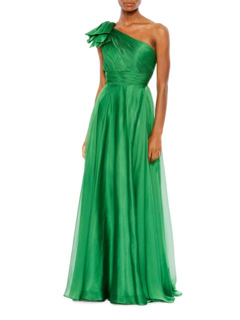 MAC DUGGAL Women's One-Shoulder Gown - Emerald Green
