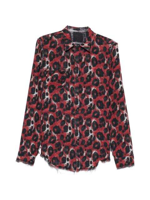 R13 plaid shredded seam shirt