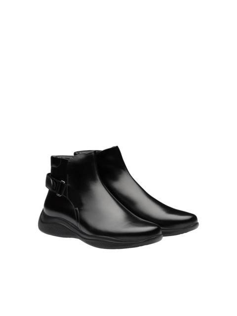 Prada Toblach Brushed Leather Booties
