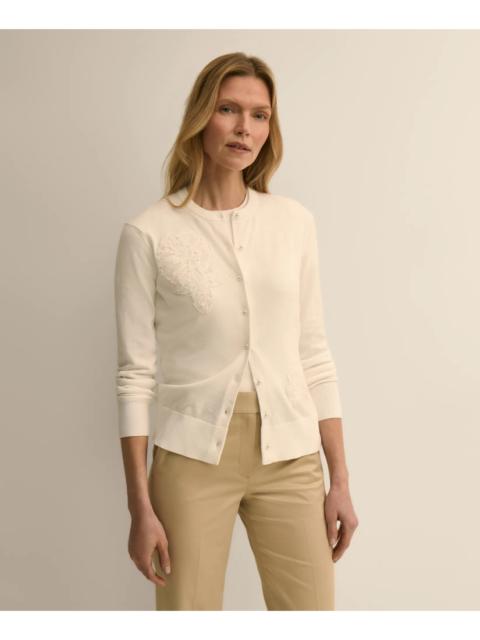 Brooks Brothers Supima® Cotton Floral Embroidered Cardigan