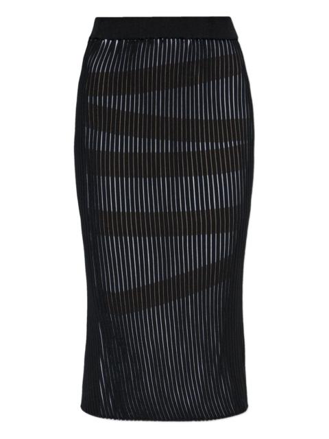 ISSEY MIYAKE striped slit skirt