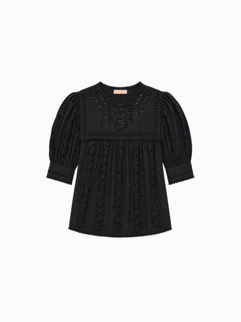 ULLA JOHNSON Una Short Sleeve Cotton Top